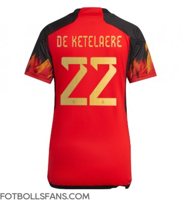 Belgien Charles De Ketelaere #22 Replika Hemmatröja Damer VM 2022 Kortärmad